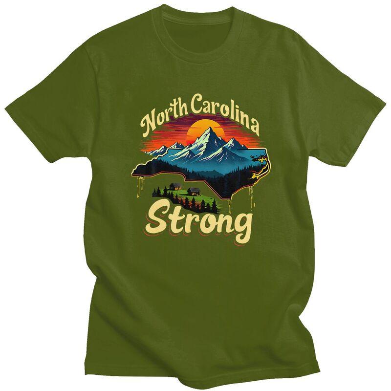 Мужская футболка North Carolina Strong 100% Хлопок Модный Летний Стиль Короткий Рукав Свободный Крой Одежда Подарок