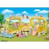 EPOCH Sylvanian Families Nursery School Vehicle Set: Let's Play! Everyone's Nursery School Bus (S-70) - ST Mark Certified, Ages 3+, Toy, Dollhouse