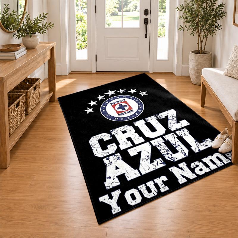 CruzAzul Custom Name Personalized Rug Non‑Slip Doormat Floor Carpet Housewarming Birthday Gift for Family Friends
