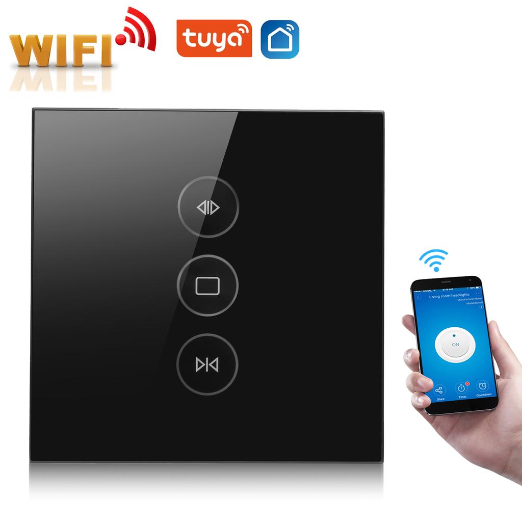 Умный WiFi-переключатель штор с сенсорной панелью, таймером, голосовым управлением для Google Home для Tuya EU Plug
