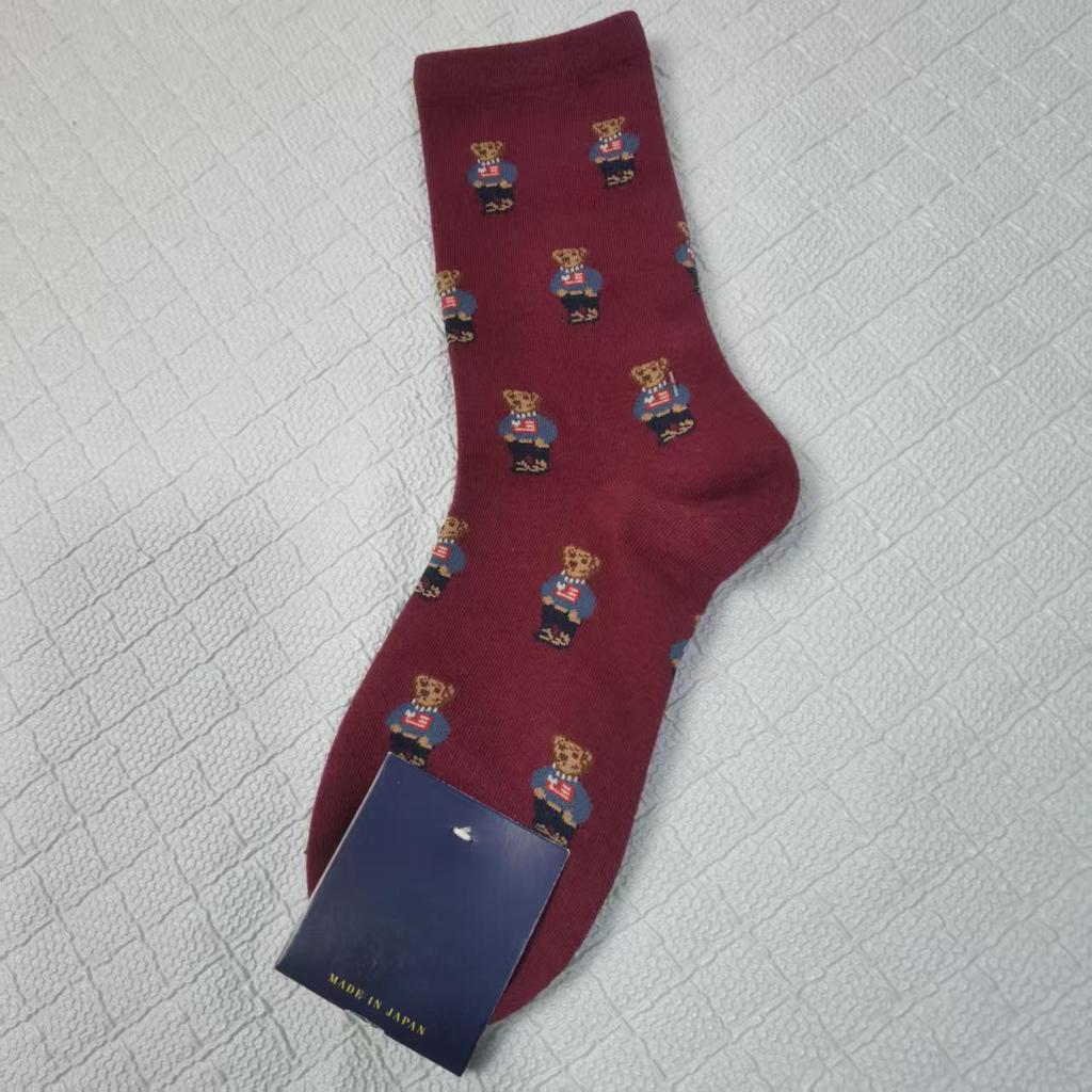 Осенне-зимние женские модные повседневные носки до середины икры с узором медведя