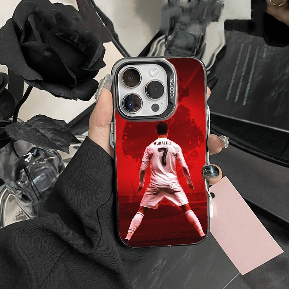 Чехол для телефона Player R-Ronaldo C-CR7 для iPhone 17,16,15,14,13,12,Pro MAX Черный Матовый Ударопрочный Чехол