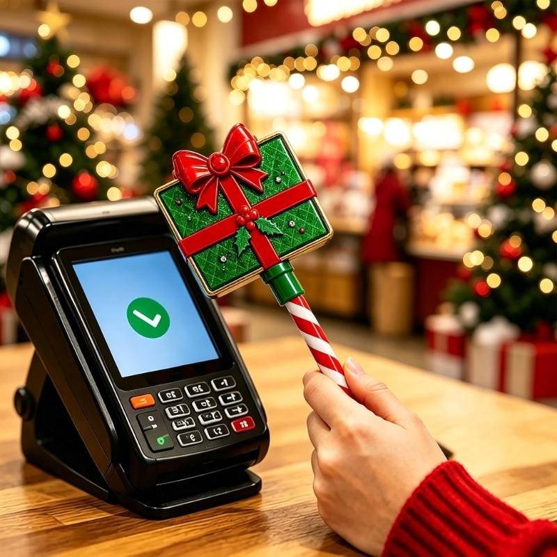Рождественская палочка с функцией Tap-to-Pay, чехол для карт с удобной ручкой, бесконтактный чехол для карт, украшение для рождественской вечеринки
