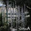 12 шт. Рождественские прозрачные имитация льда Xmas Tree Подвеска Год Зимнее украшение Вечеринка Поддельная домашняя сосулька Принадлежности Navidad Декор N H7F3
