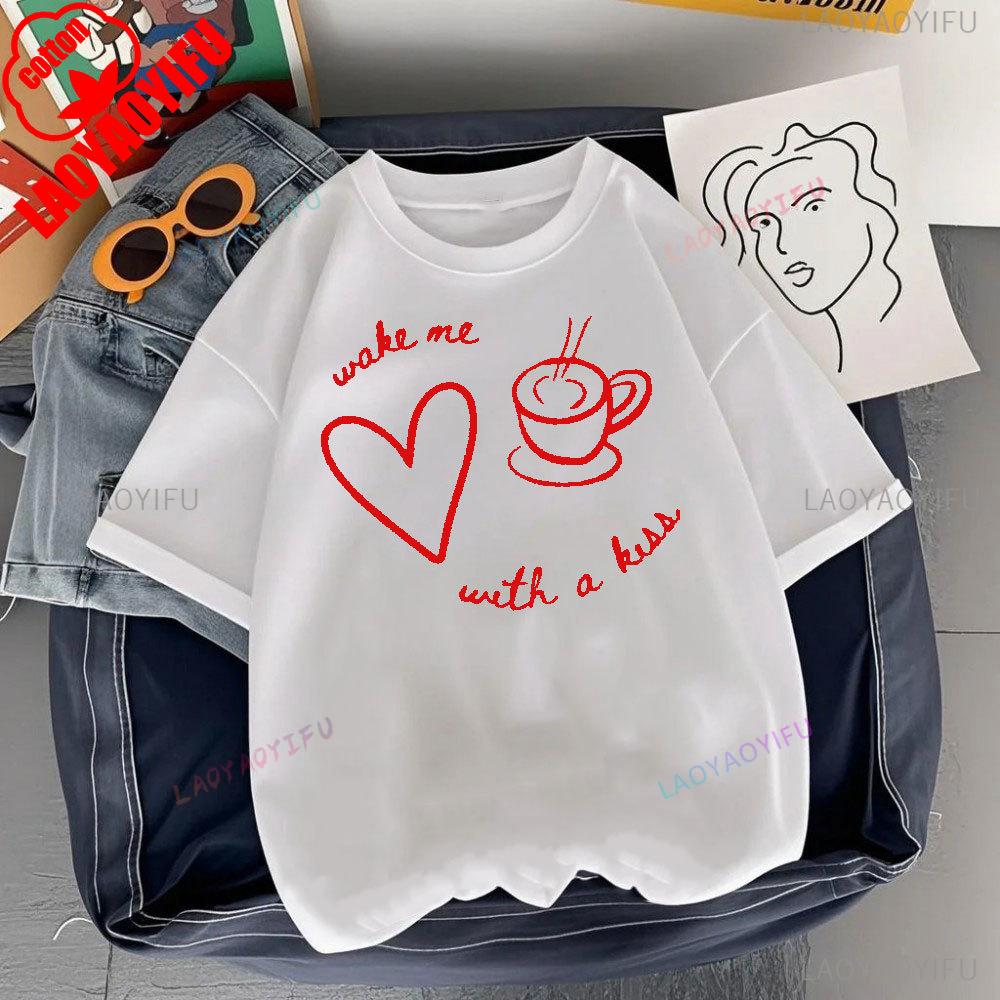 JUST KISS MENE CAN TALK LATER Letter Clothes SHUT UP Kiss Me Printed T-shirt Men Fashion Streetwear O-neck Short-sleeve
