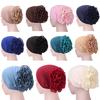 Women Flower Muslim Ruffle  Chemo Hat  Scarf  Head Wrap Cap