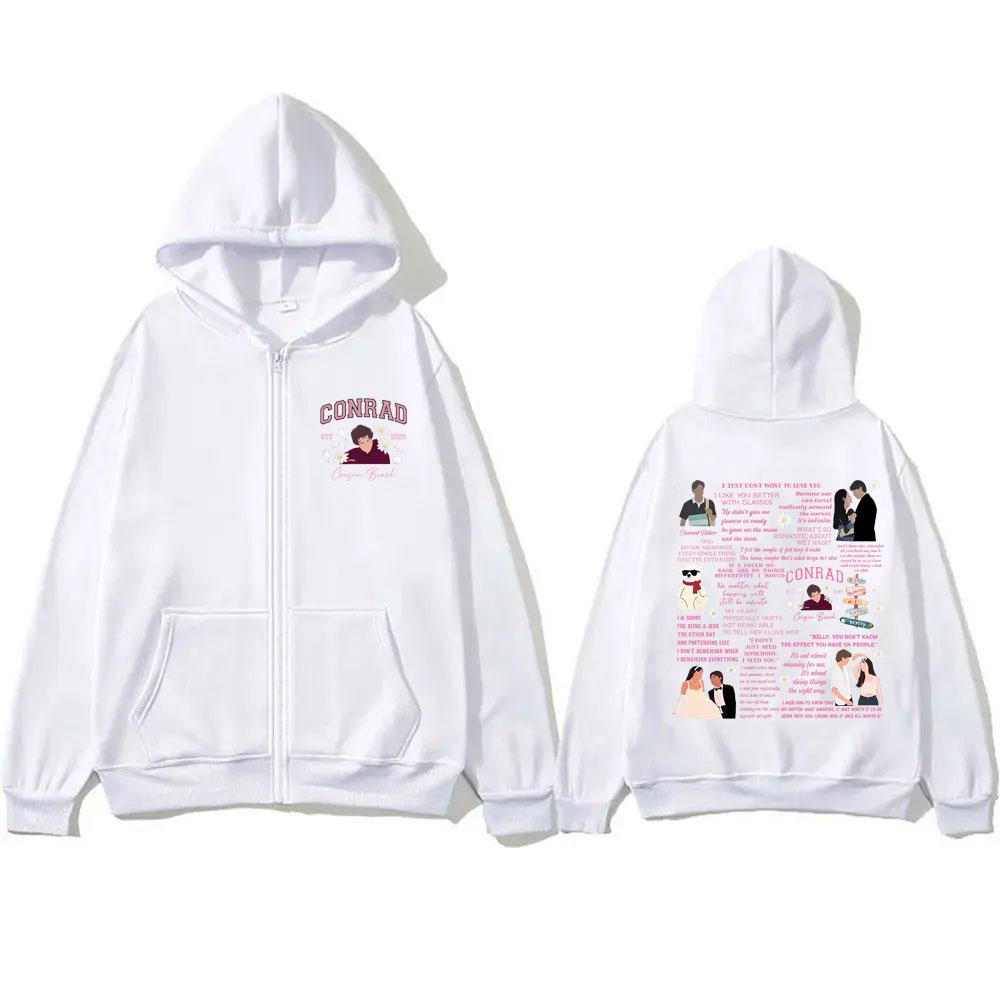 TV Play The Summer I Turned Pretty Conrad Cousins Beach Graphic Zipper Hoodie Men Women Casual Vintage Oversized Zip Up Jacket
