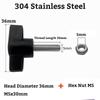 1/4"-20 Thumb Screw for Phone Live Stream Stand Speaker Piano Stand Tripod Tighten Adjustable T-Handle Stainless Steel Bolt Nut