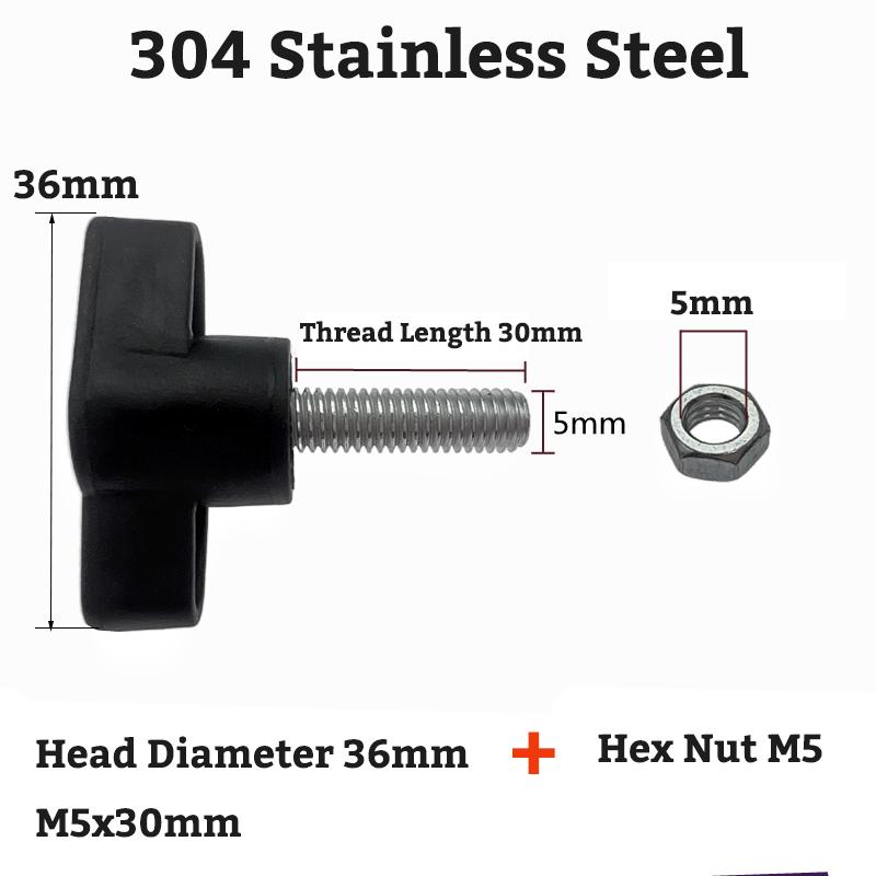 1/4"-20 Thumb Screw for Phone Live Stream Stand Speaker Piano Stand Tripod Tighten Adjustable T-Handle Stainless Steel Bolt Nut