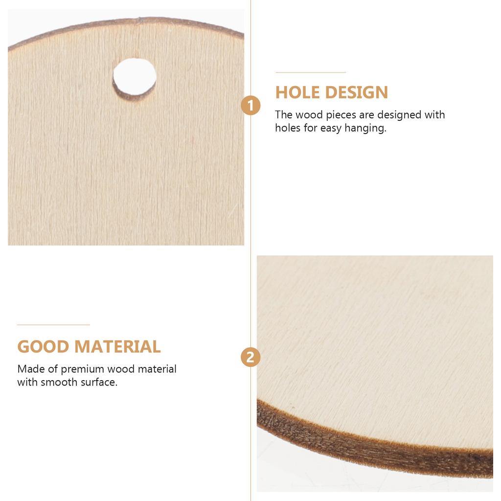 50Pcs Wooden Circle Slices Round 2Cm DIY Crafts Home Decoration Scrapbooking Tags Unfinished Wood Pieces for Art Projects