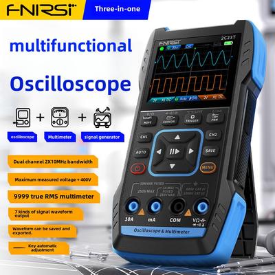 FNIRSI 2C23T Ручной осциллограф-мультиметр, двухканальный цифровой осциллограф с генератором сигналов