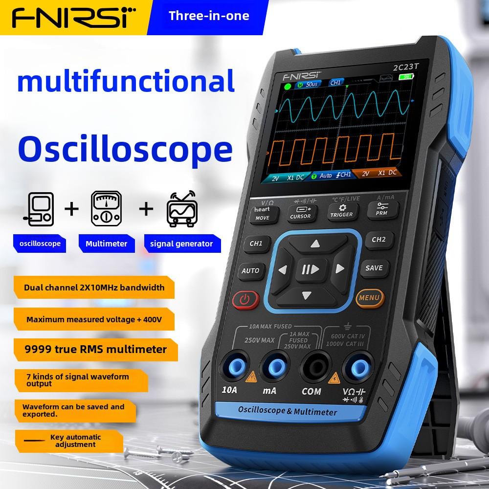 FNIRSI 2C23T Ручной осциллограф-мультиметр, двухканальный цифровой осциллограф с генератором сигналов