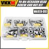 96Pcs M6 Hexagon Head Screw And Nut Set, M6 X 8/12/16/20mm Stainless Steel Screw Set, Cup Head Screw With Allen Wrench