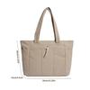 Modern Women's Down Shoulder Bag Soft and Stylish Handbag Casual Top Handle Purse For Women And Office Worker  White