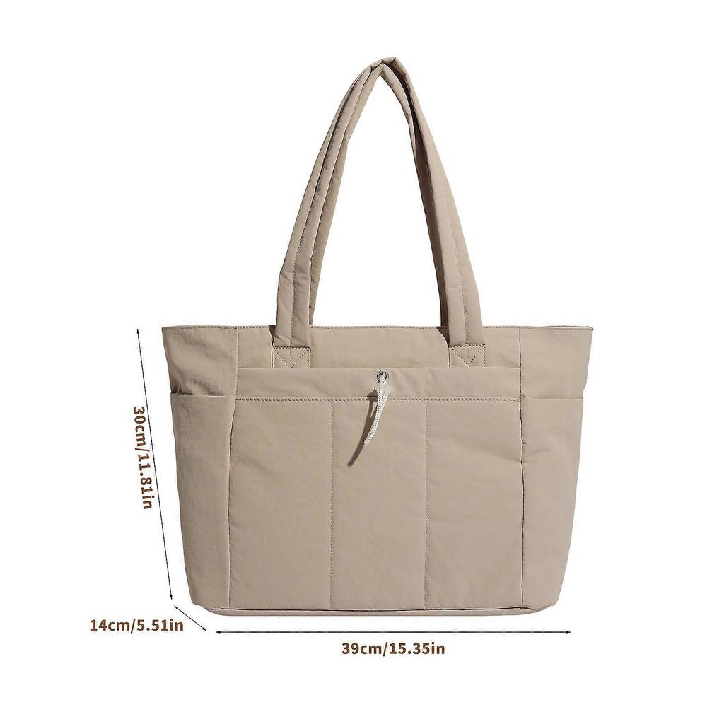 Modern Women's Down Shoulder Bag Soft and Stylish Handbag Casual Top Handle Purse For Women And Office Worker White