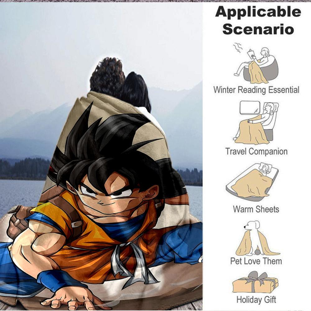 1pc Saiyan, Warrior Flannel Blanket [Cozy Throw Blanket] For Sofa, Bed, Travel, Camping, Livingroom, Office, Couch, Chair, And Bed