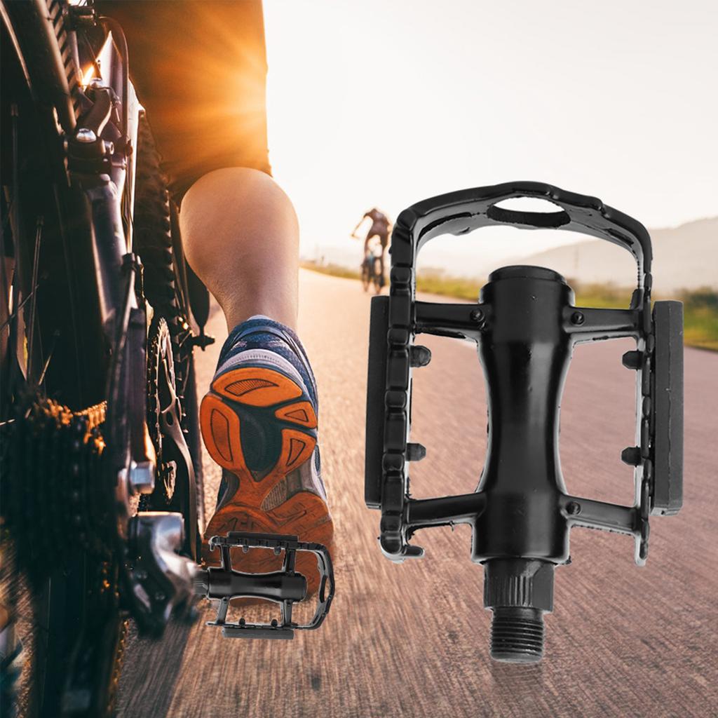 1 Pair Black Aluminium Alloy Mountain Road Bike Lightweight Pedals Bicycle Replacement Part