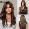 HAIRCUBE Длинные прямые синтетические парики Коричневые смешанные белые светлые многослойные парики для чернокожих женщин Термостойкие парики для косплея