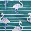 Cotton Flex Dark Teal Green Fabric Tropical Flamingo With Stripes Quilting Supplies Print Sewing Fabric By The Yard 40 Inch