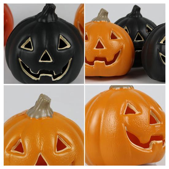Фонарь из тыквы на Хэллоуин, украшение на батарейках, полая пластиковая тыква, украшение для наружного внутреннего декора