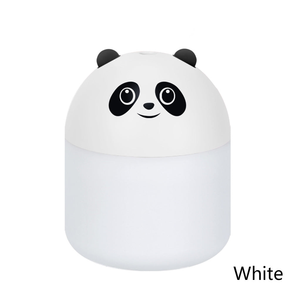 250ml Cute Panda Mini Air Humidifier with Night Light Essential Oil Diffuser USB Mist Maker Car Air Freshener for Bedroom Office