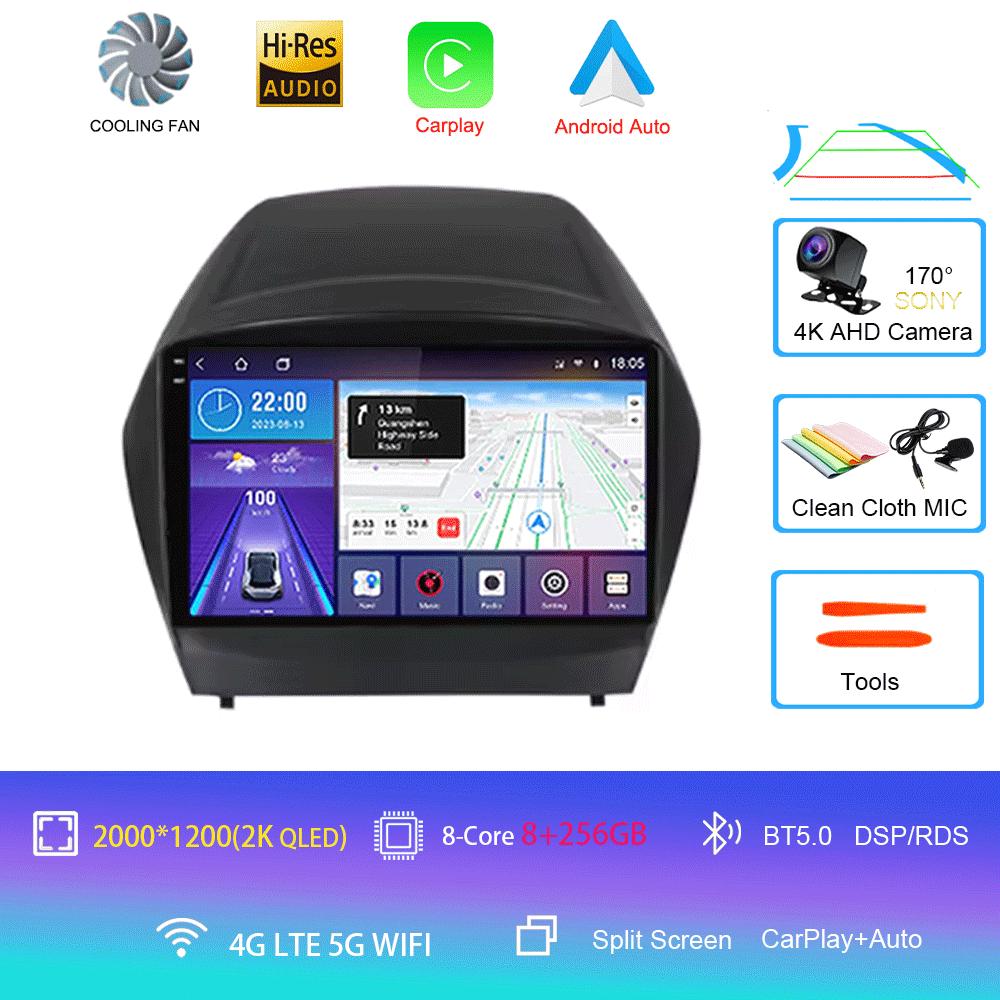 Для HYUNDAI TUCSON IX35 2012 2013 2014 2015 8Core 4G WIFI Android 14 Автомобильный мультимедийный стерео DVD-плеер Навигация GPS Радио