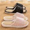 Linen Women Home Slippers Flat Lightweight Indoor Slides Casual Comfortable Non-slip Slippers Breathable Soft Men Living Room Slippers
