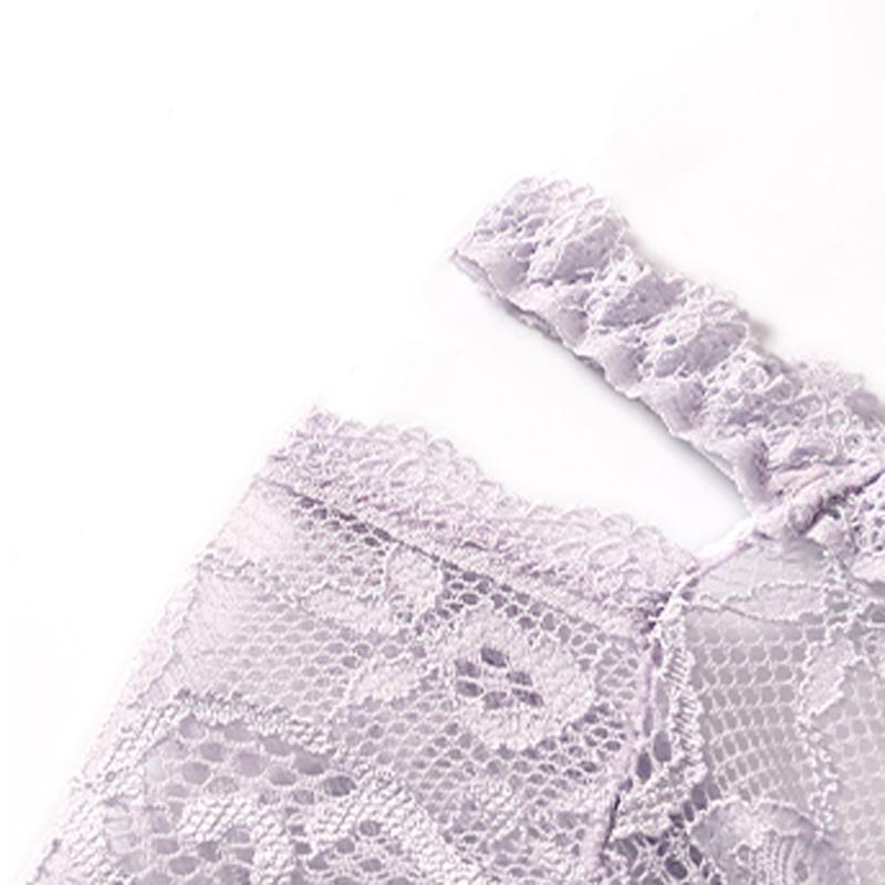 CINOON Sexy Women Lace Briefs Low-waist Hollow Out Transparent Panties Detachable Neck Hanging Lingerie Intimates