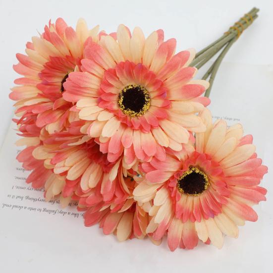 6 шт. искусственных гербер, искусственные цветы с гибким стеблем, искусственные цветы герберы для цветочной композиции, украшение свадебного стола