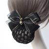Изысканный простой тканевый пружинный зажим в стиле ретро элегантная сетка для волос с бантом-снудом женский головной убор
