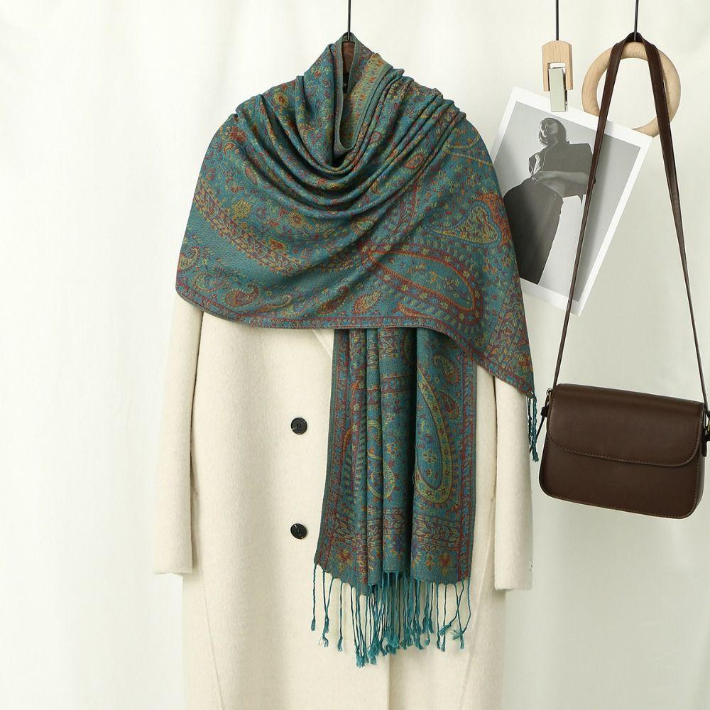 Luxury Elegant Winter Warm Shawl Wraps Thicken Long Fringed Shawl Wedding Party Evening Dresses