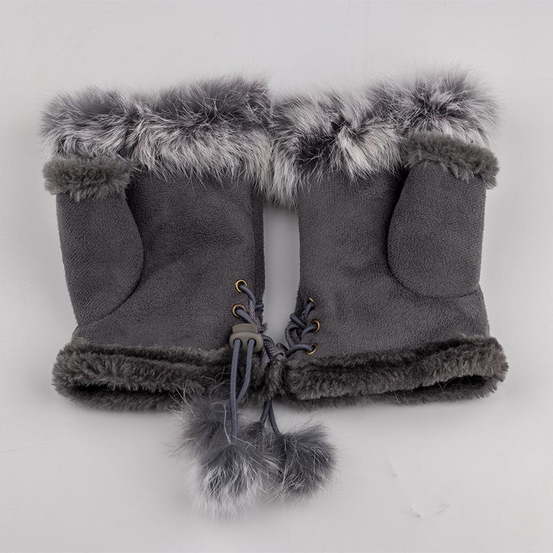 Модные зимние теплые компьютерные перчатки, толстые мягкие удобные эластичные перчатки с половиной пальца