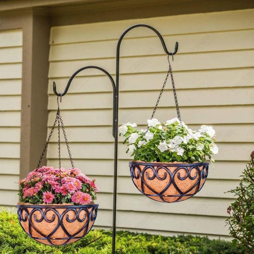Coconut Brown Round Flowerpot European Planters Basket Trendy Chain Hanging Basket