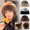 Норковый мех Леопардовый принт Плюшевая Монгольская шапка без полей Плюшевая Панама Осень и Зима