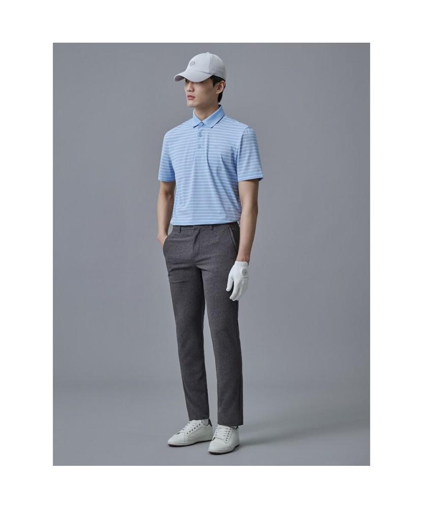 BEANPOLE GOLF Мужская охлаждающая футболка с мелкой полоской, короткий рукав - Небесно-голубой