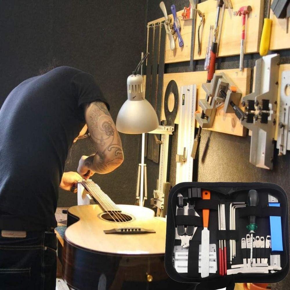 Набор инструментов для самостоятельной сборки гитары 25 шт./набор 25 в 1 Набор инструментов для ремонта гитары Инструменты для обслуживания гитары Мандолина