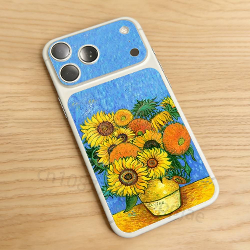 Retro Van Gogh Oil Painting For iPhone 17Pro/ProMax Battry Back Cover with Camera Decal Skin Rear Protective Sticker Film