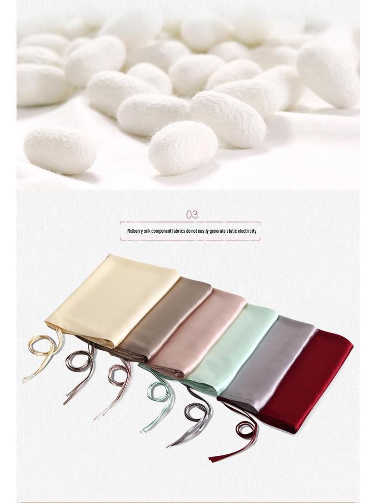 100% Mulberry Silk Pillowcase, 16 Momme – Ideal for Travel and Business, Simple Tie-On Design