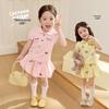 LUSON Girls' Embroidered Polo Dress Set