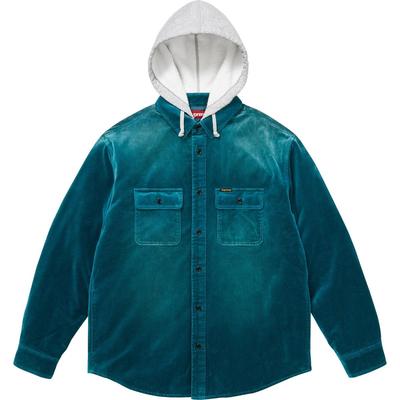 Quilted Hooded Velvet Shirt Jacket SUP-FW25-139