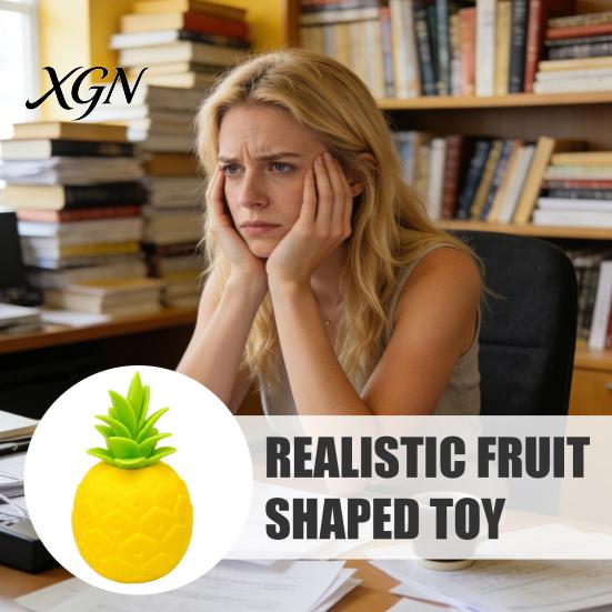Stress Relieving Gadgets Fake Pineapple Relief Toy, Realistic Squeeze Portable Decompression Toys Slow Rebound Fruit Sensory Toy for Anxiety Reduction