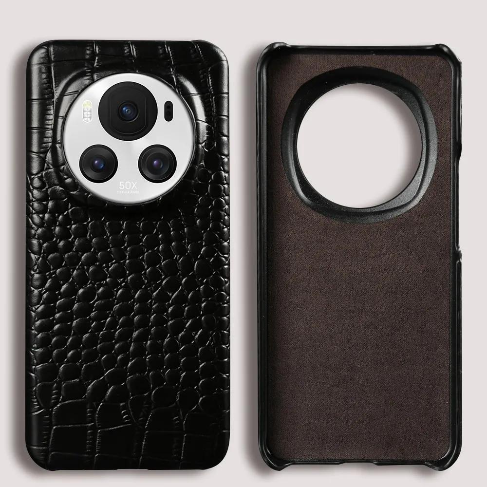 Genuine Leather Cover Phone Case For Honor Magic6 Pro  Pura70 Ultra 70Pro Mate50 p60Pro p30 Lite Cowhide Fundal Back Shell capa