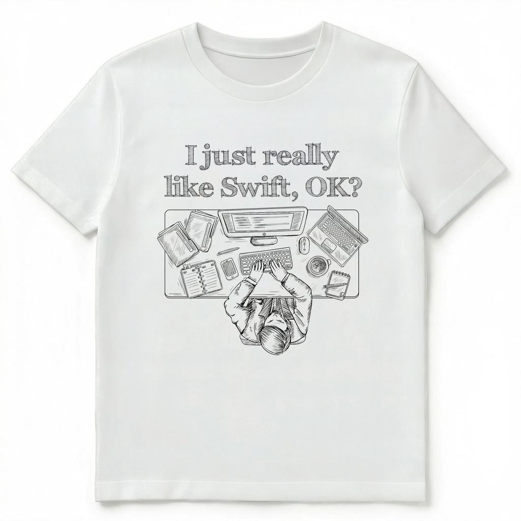 Смешная унисекс футболка "Мне просто очень нравится Swift Programming"