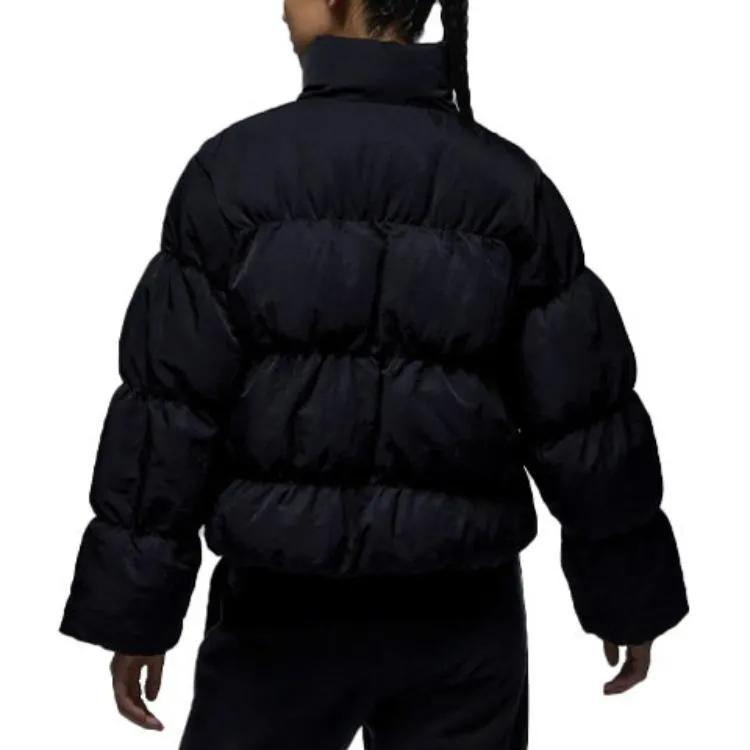 Jordan Puffer Jackets Women's Black Stand Collar Thickened Padded Puffer Jacket (Unisex) Puffer Jackets FB5150 010