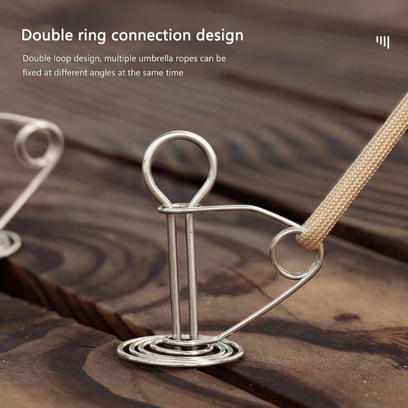 Упаковка из 10 пружинных колышков для палубы, веревочных пряжек, портативных ветрозащитных выдвижных крючков для тента из нержавеющей стали, инструментов для кемпинга