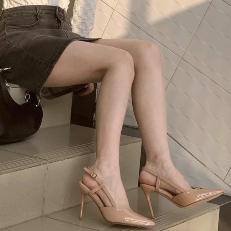 Женские туфли на высоком каблуке, сексуальные туфли-лодочки с острым носком, кожаные сандалии класса люкс, сандалии для женщин, туфли-лодочки, вечерние сандалии, zapatos mujer