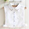 Fashion Embroidery Fake Collar Women Rhinestone Half Shirt Vest Detachable False Collar Faux Cols Lapel Female Necklace Decor