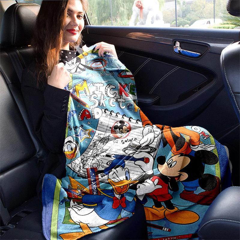 1pc"Mickey's Sketchpad Adventure: A Magical Home Decor Blanket Perfect for Couches, Beds, Carses
