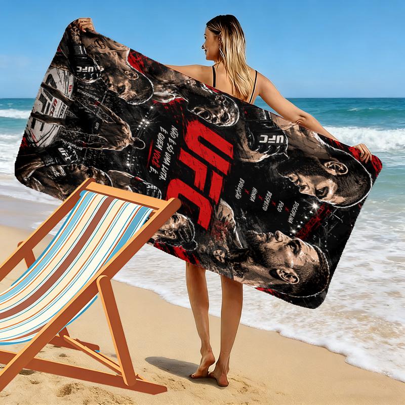 UFC Print Beach Towel, Large Soft Quick Dry Towel for Beach Camping Swimming