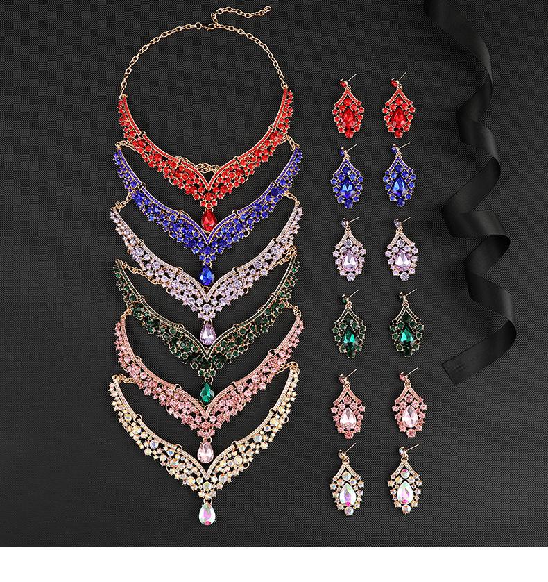Комплект ожерелий с кристаллами в стиле ретро: Роскошные украшения для банкетов и особых случаев